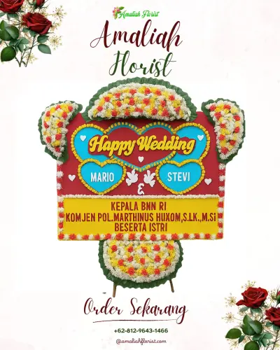 Karangan Papan Bunga Pernikahan di Cipondoh